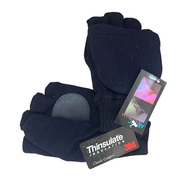3M Thinsulate Arctic Warmth Black Convertible Gloves Youth XL 12-18 Years NEW - Picture 2 of 5